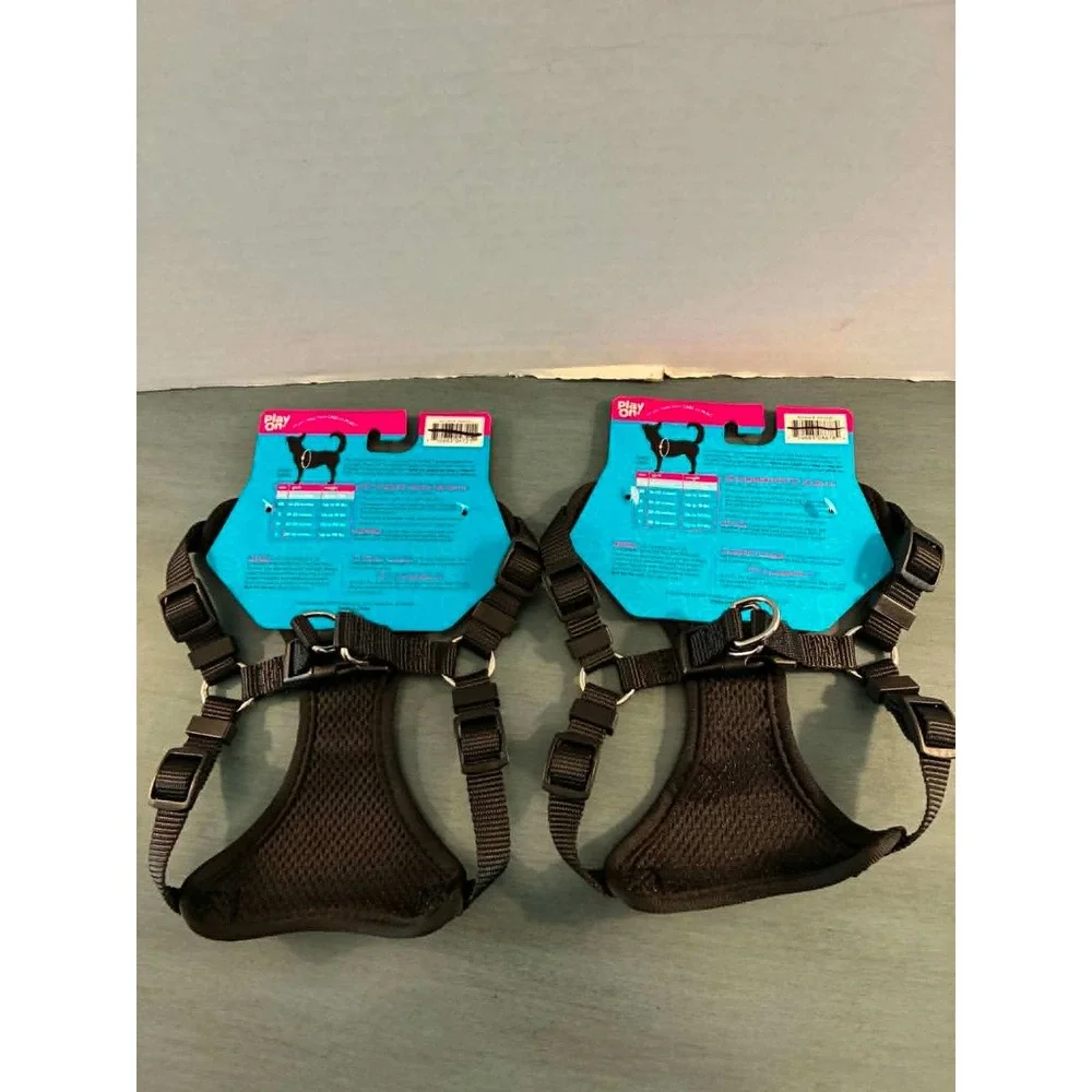 Play On! Dog Harness Set XXS Red Plaid Pink Leopard NEW 2 Pack Step-In Comfort